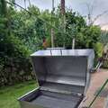 The barbecue in stainless steel